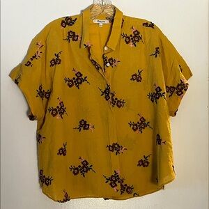 Madewell Yellow Floral Button-Down Shirt